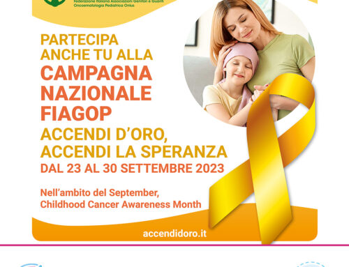 Tumori pediatrici, campagna FIAGOP “Accendi d’oro. Accendi la speranza”
